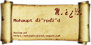 Mohaupt Árpád névjegykártya